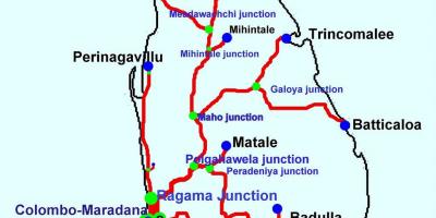 القطارات في سري لانكا خريطة