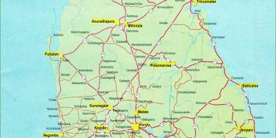 الطريق المسافة الخريطة من سري لانكا